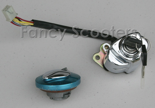 PART08164: Ignition Key Set (6 wires 3 positions) with Gas Tank Cap