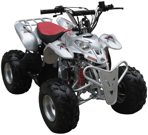 Peace Mini Sporty ATV (110cc) Silver with Front Hand/Rear Foot Brake