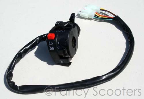 ATV Left Side Light Control, Start, Kill, Horn with Chock, 12 Wires (one plug 8 wires, one plug 4 wires)