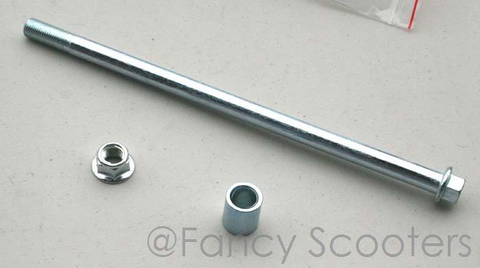 Dirt Bike Rear Wheel Axle with Spacer and Lock Nut M12 x 250mm