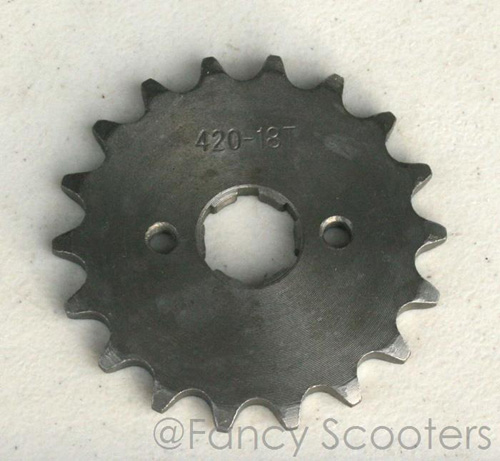 Drive Sprocket Pitch 420, 18 Teeth, Center Diameter 20 mm