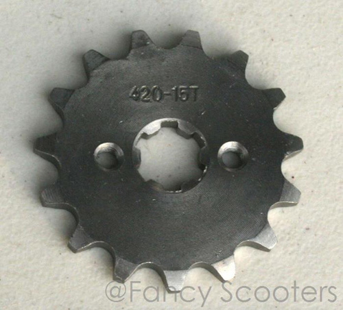 Drive Sprocket Pitch 420, 15 Teeth, Center Diameter 17 mm