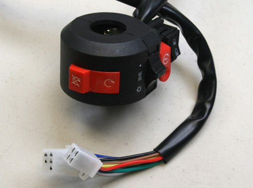 Start, Kill, Light Control Switch for Tao Tao ATVs, 9 Wires, 2 Plugs