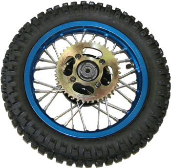 Rear Wheel with Sproket for GS-114, 134 (Rim: 1.60 x12; Tire: 3.00-12)